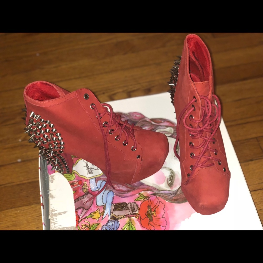 Jeffrey Campbell Red spike Lita heels
